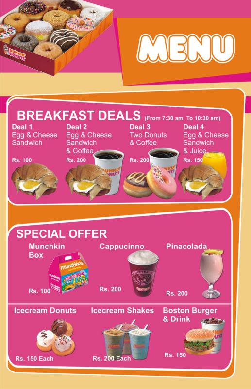 Dunkin Donuts Number Karachi - Menu, Deals, Location & Offers 2016